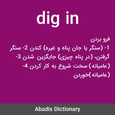 معنی dig in